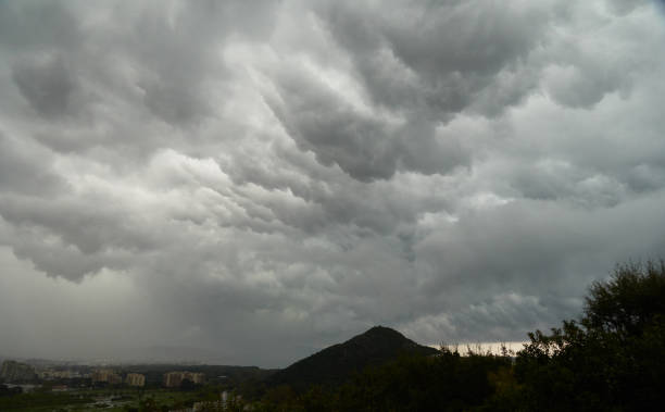 istock Cloudscape over mountain in France 1158399597