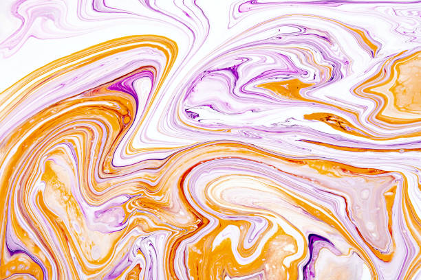 istock Purple and orange vibrant abstract marbled texture. Luxurious granite, natural stone wave pattern. 1158400140