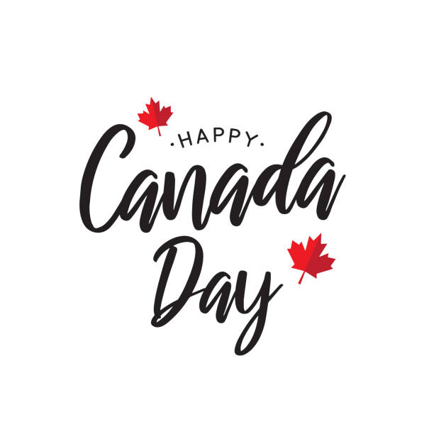Canada Day lettering poster with maple leaf. Vector illustration. Canada Day lettering poster with maple leaf. Vector illustration. EPS10 canada day poster stock illustrations