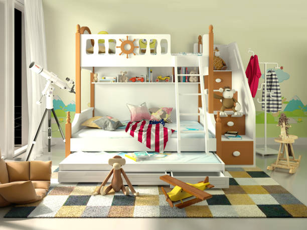 istock 3d render of modern kids room 1158406255