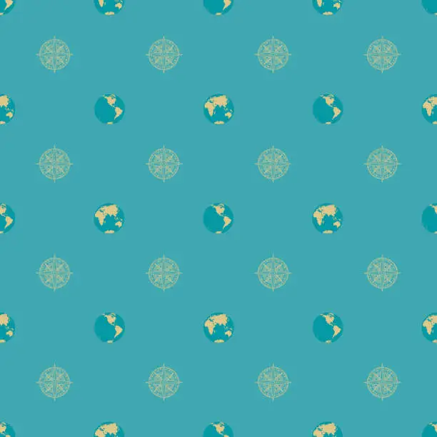 Vector illustration of vector seamless pattern on the theme of travel