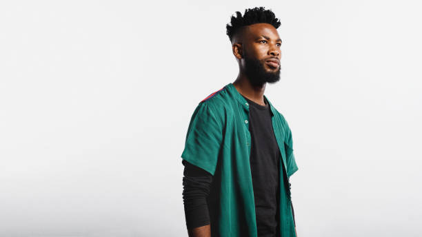 istock African man with creative hair style 1158413189