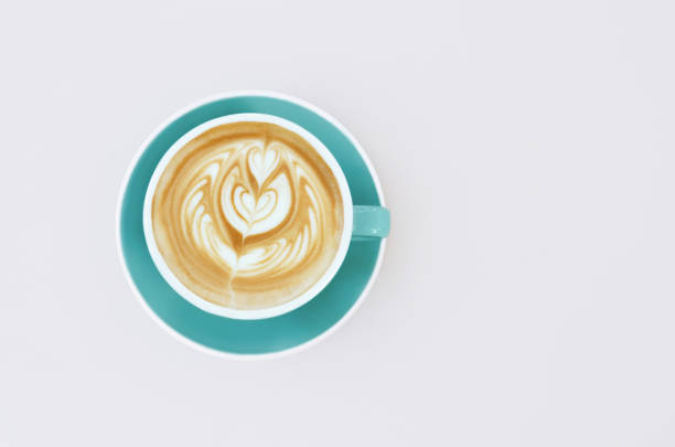 istock Hot coffee cappuccino latte art isolated on table 1158421047