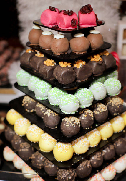 istock Sweets in various taste, stylish, colours as a sweetness tower 1158424740