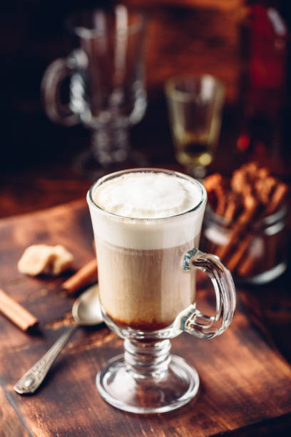 istock Irish coffee in drinking glass 1158424955