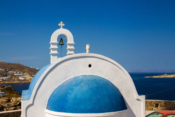 istock Famous white churches and  buildings on Greek islands: 1158426453