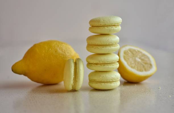 istock lemon flavoured macaroons in cafe 1158431060