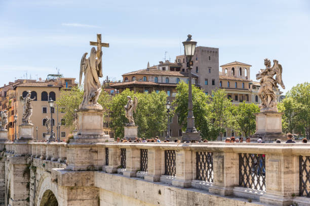 istock Saint Angel bridge (Ponte Sant'Angelo) on Tiber river. 1158431821