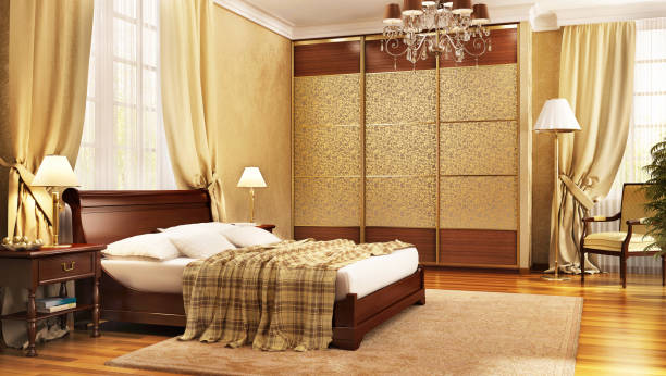 istock Large bedroom in a luxury hotel 1158432407