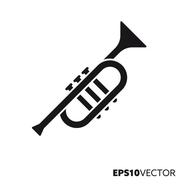 ilustraciones, imágenes clip art, dibujos animados e iconos de stock de icono de línea vectorial de trompeta - trumpet