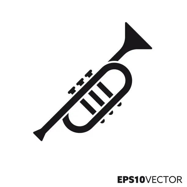Vector illustration of Trumpet vector line icon