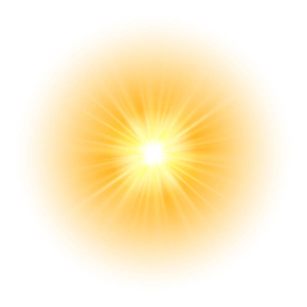 ilustraciones, imágenes clip art, dibujos animados e iconos de stock de efecto de luz brillante, explosión, brillo, chispa, destello solar. ilustración vectorial - sun