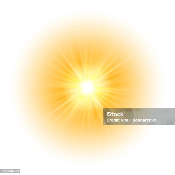 グローライト効果爆発キラキラスパーク太陽フラッシュベクトルイラスト - 太陽のベクターアート素材や画像を多数ご用意 - 太陽, 太陽の光, 白背景
