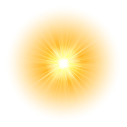 Glow light effect, explosion, glitter, spark, sun flash. Vector illustration.