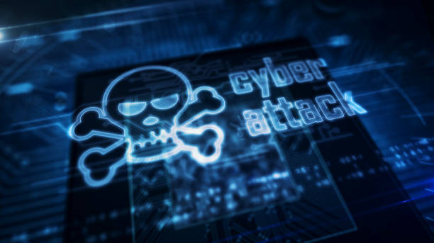istock CPU on board with cyber attack and skull hologram 1158437036