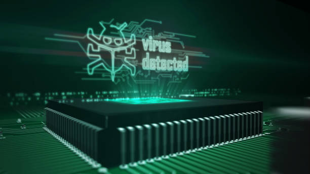 istock CPU on board with virus detected hologram 1158437046