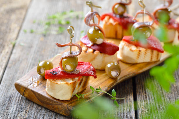 istock Spanish appetizers with anchovy fillets 1158438825