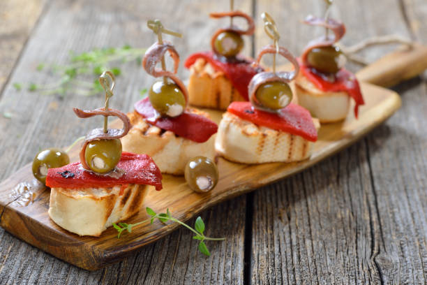 istock Spanish appetizers with anchovy fillets 1158438831