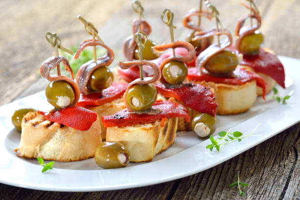 istock Spanish appetizers with anchovy fillets 1158438833