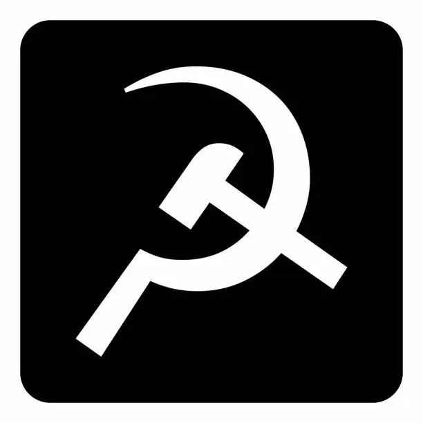 Vector illustration of Hammer and Sickle icon