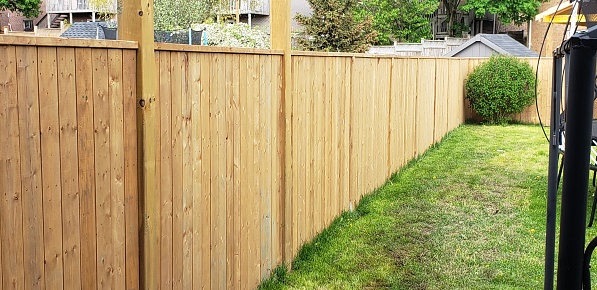 Wooden privacy fence