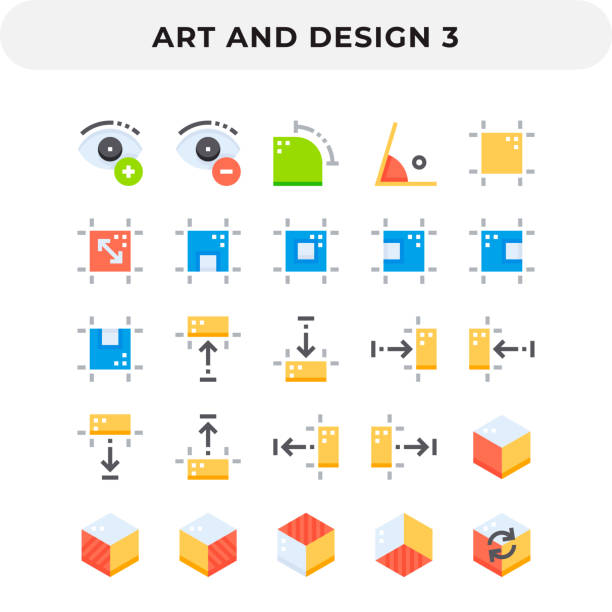 pakiet płaskich ikon dla interfejsu użytkownika. pixel idealny zestaw ikon wektorowych do projektowania stron internetowych i aplikacji internetowej. - przeniesienie na dół stock illustrations