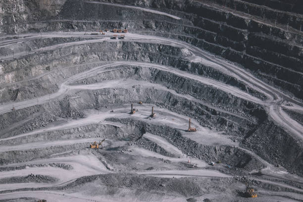 istock Aerial view industrial of opencast mining 1158445088