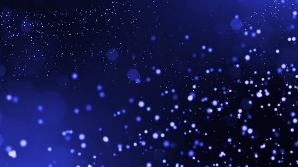 istock Glow particles are in air as science fiction of microcosm or macro world or sci-fi. 3d rendering of abstract blue composition with depth of field and glowing particles in dark with bokeh effects. 9 1158451276