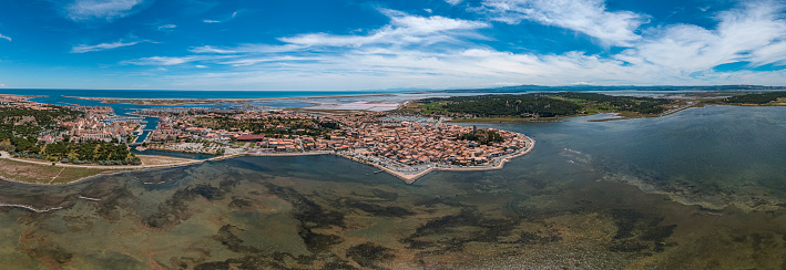 Village of Gruissan in France from the air