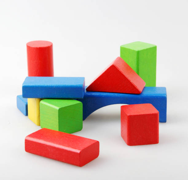 istock Children's wooden blocks for play 1158454564