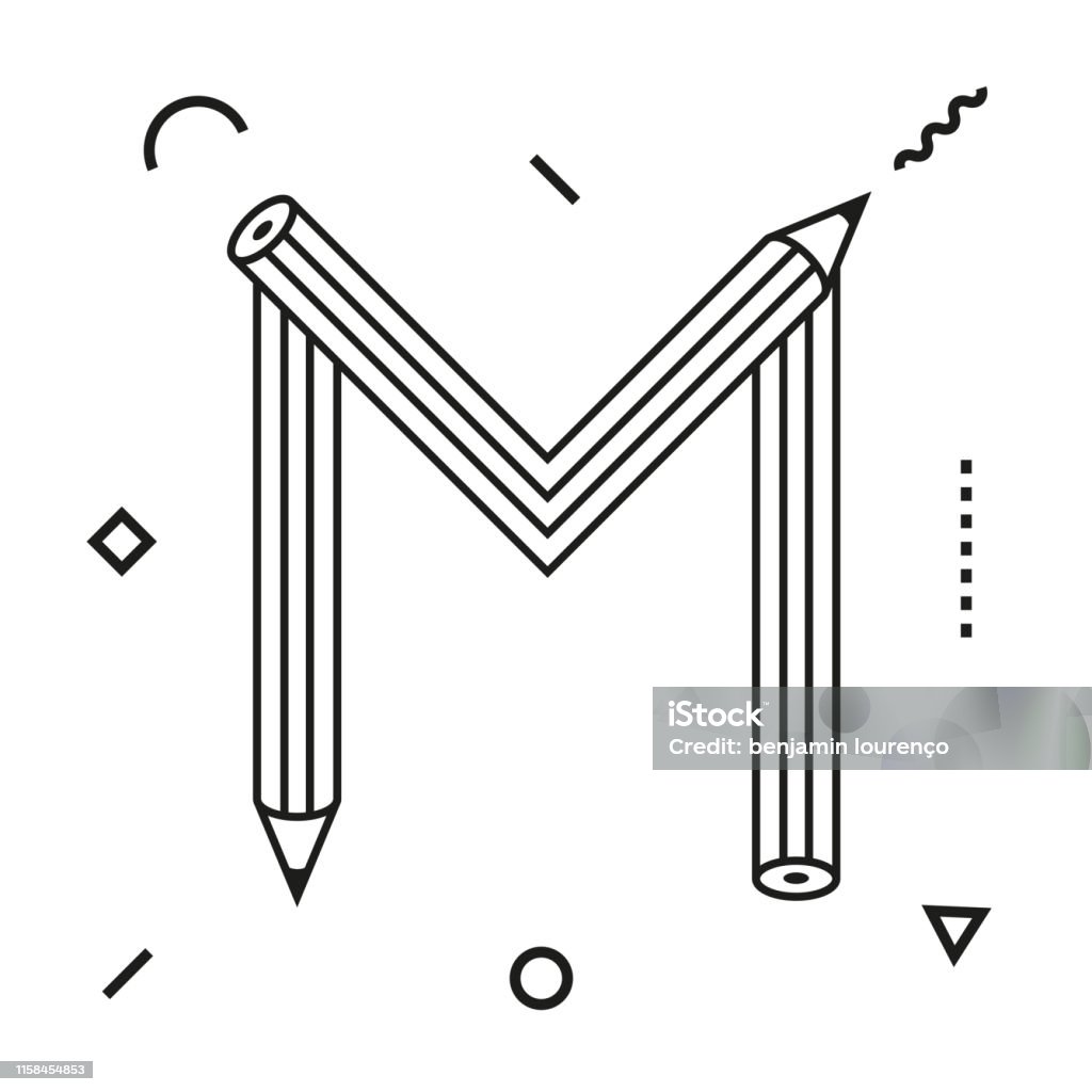 Monarch reel wrestling Ilustrații de stoc cu Litera M Alfabetul Creion - Descarca imaginea acum -  Desen, Litera m, Alb şi negru - iStock