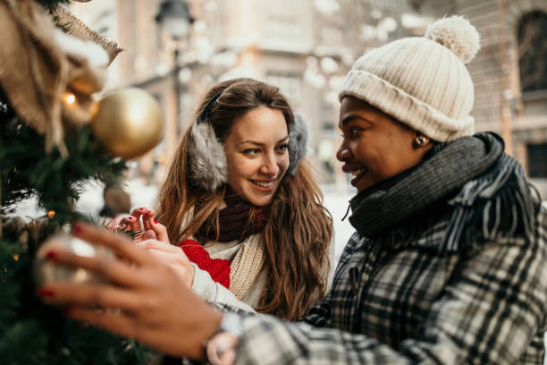 istock Young women having fun on a winter day 1158457503