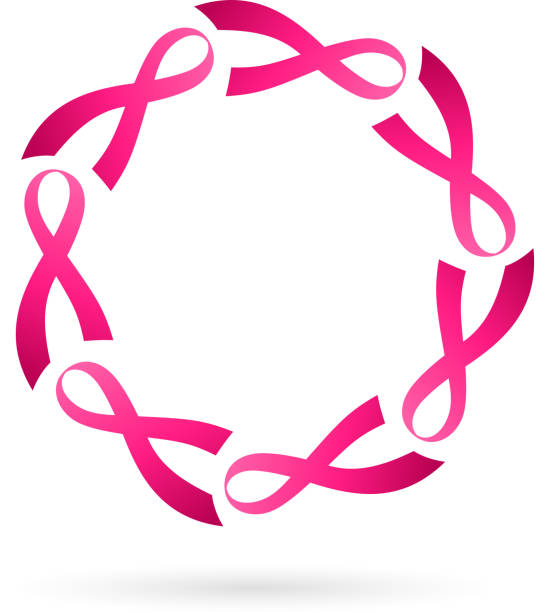 pink ribbon wreath breast cancer awareness group symbol breast cancer symbol for facebook stock illustrations