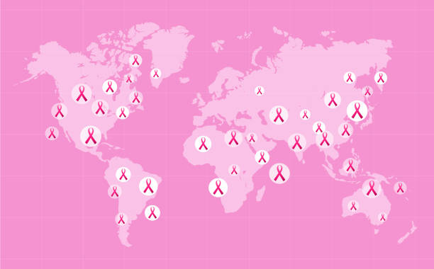 pink ribbon breast cancer awareness group symbol breast cancer symbol for facebook stock illustrations
