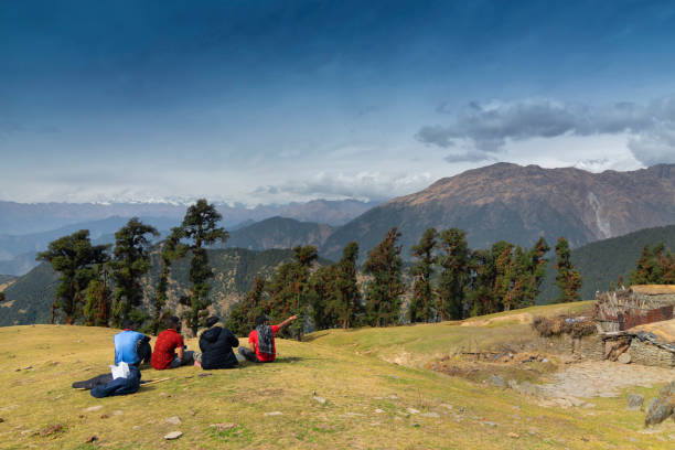 bugyals, płaskie ziemie w górnych himalajach, uttarakhand, indie - india mountain child people zdjęcia i obrazy z banku zdjęć