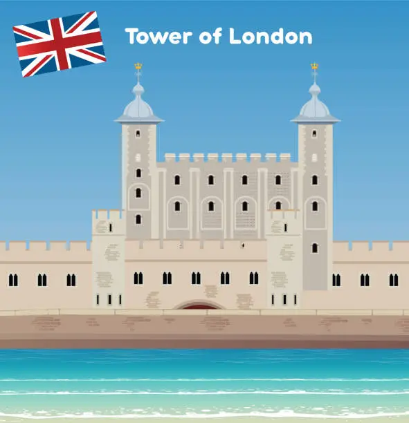 Vector illustration of Tower of London, United Kingdom