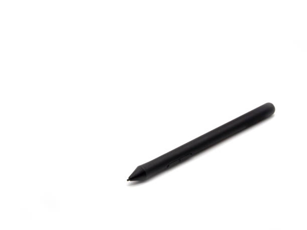 istock A black pen mouse, digital pen isolated on a white background with copy space. 1158461373