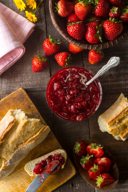 istock Homemade strawberry marmalade and bread 1158462405