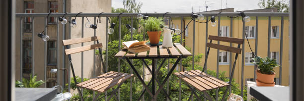 istock City balcony with wooden table 1158462848