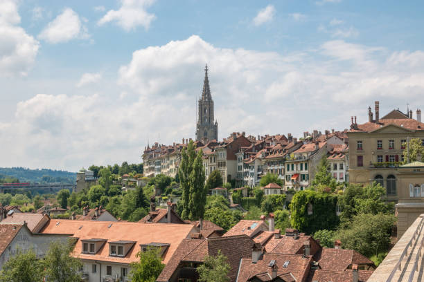 istock Panoramic view on Bern Minster and historic old town of Bern 1158463988