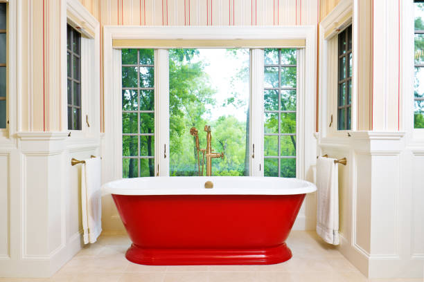 istock Contemporary Bathroom Design with Freestanding Iron Bathtub 1158464948