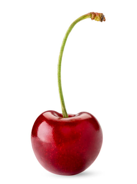 istock Ripe red cherry close up on a white. Isolated. 1158465287