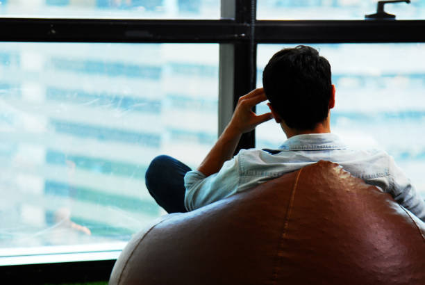 istock Creative man sadness and unhappy for work job in office. 1158465304