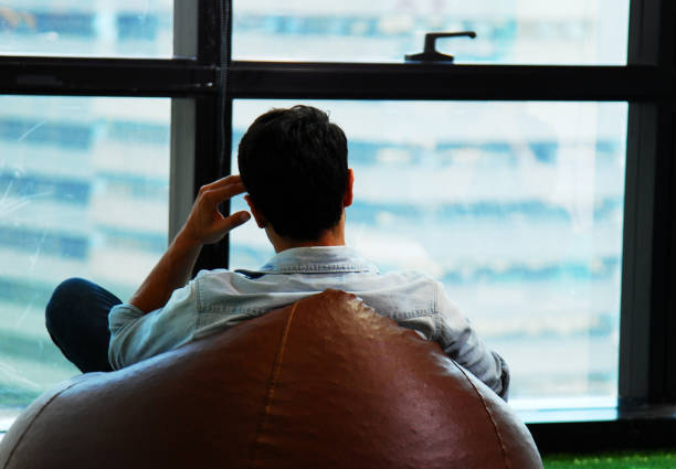 istock Creative man sadness and unhappy for work job in office. 1158465374