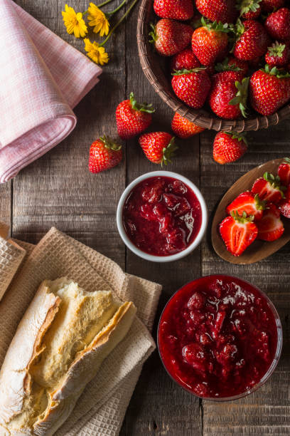 istock Homemade strawberry marmalade and bread 1158466410