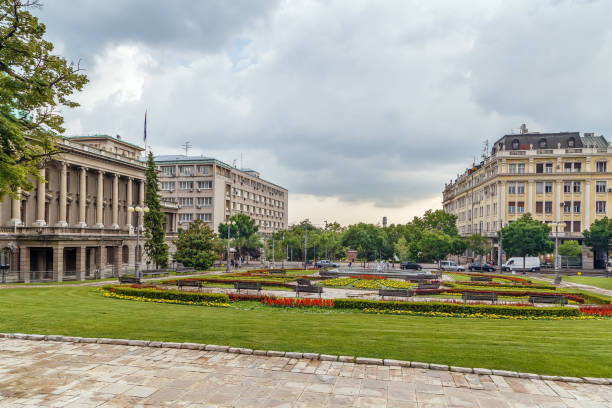 istock Square with a fountain, Belgrade, Serbia 1158466482