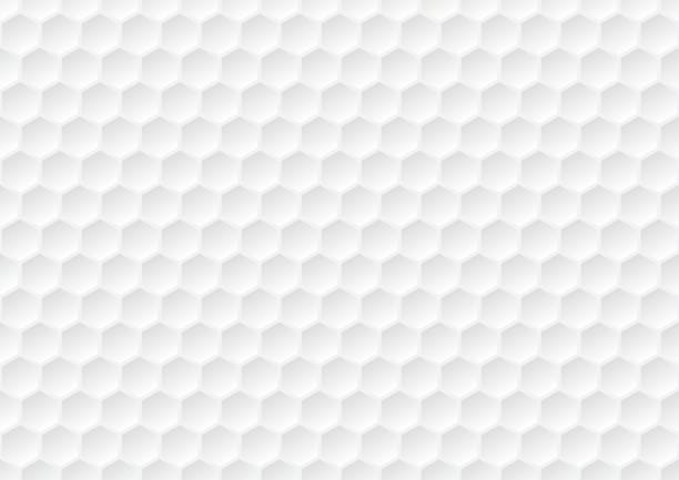 sześciokątny bezszwowy wzór. tekstura piłki golfowej. białe tło o strukturze plastra miodu. - golf background stock illustrations