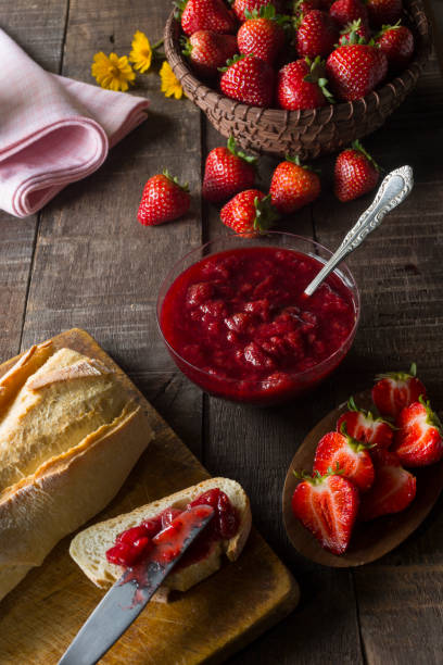 istock Homemade strawberry marmalade and bread 1158470548