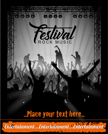 drawing of vector music festival poster. Created by illustrator cs6. This file of transparent.