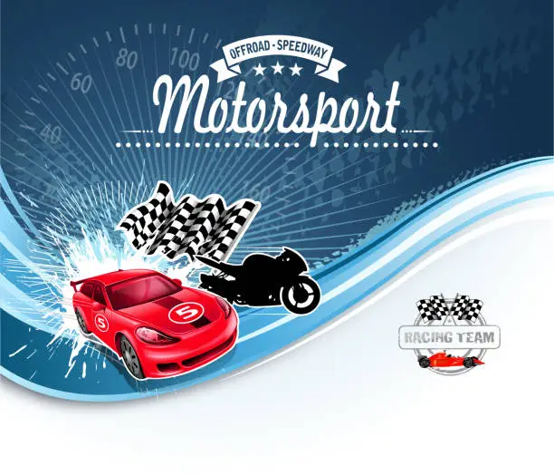 Vector illustration of motorsport sign
